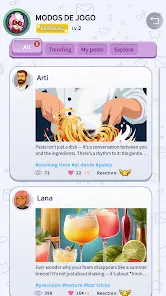 Bloghouse Rivals social feed with posts, tags and reactions
